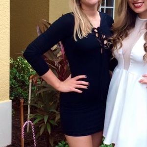 lace up body con LBD